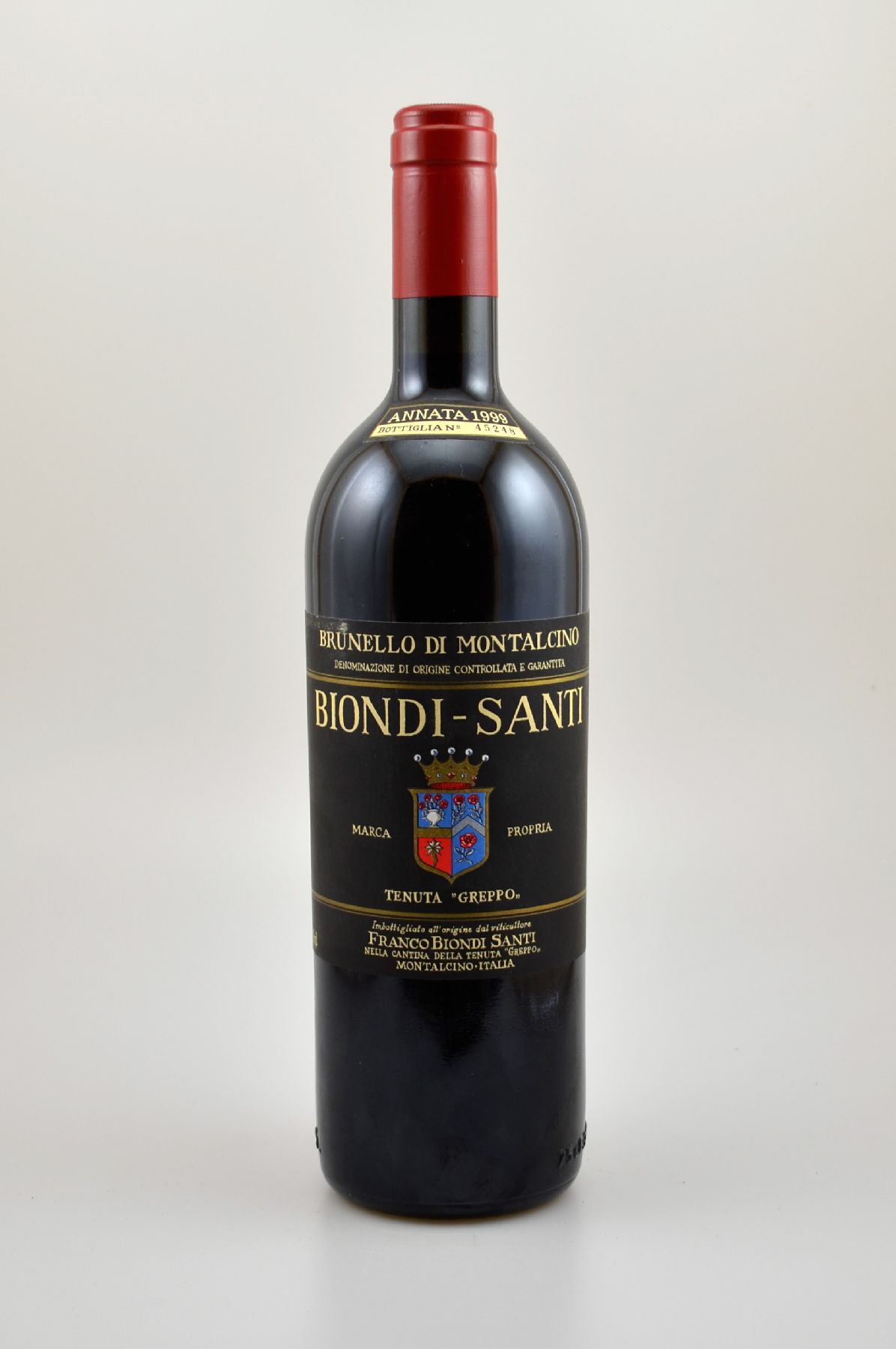 1 Flasche 1999 Biondi-Santi Tenuta Greppo Annata, Brunello di Montalcino, ca. 75 cl, 13 % Vol., Füllstand: ca. into neck, hervorragender ...