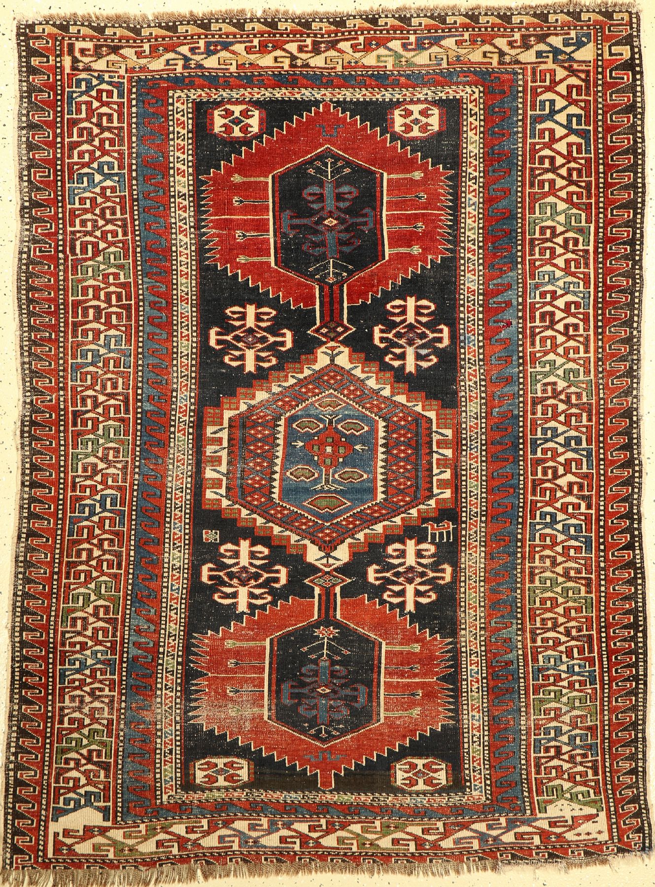 Schirwan antik, Kaukasus, um 1900, Wolle auf Wolle, ca. 180 x 135 cm, EHZ: 4
