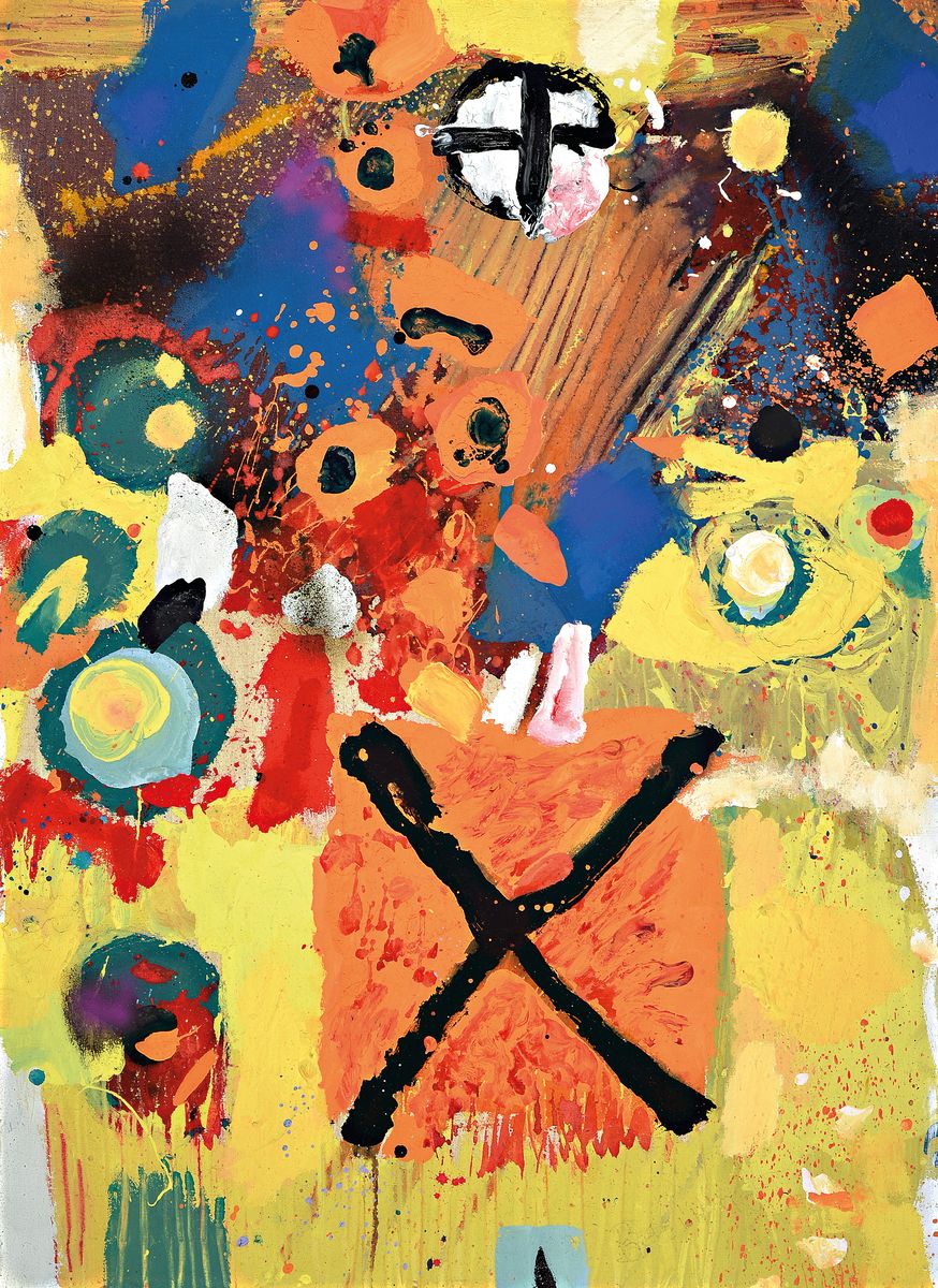Rudi Baerwind, 1910 Mannheim - 1982, "Flipper", Öl/Lwd., signiert, ca. 100 x 72 cm,Rahmen