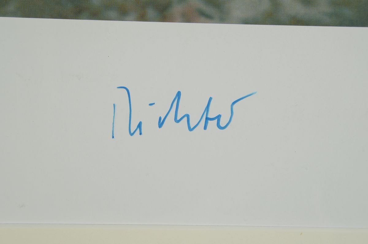 Detail a: Gerhard Richter, geb. 1932, Farboffset und Serigraphie auf matt glänzendem dünnem Karton, Marina /Seestück, handsigniert, Hrsgl. Guggenheim Bilbao ...