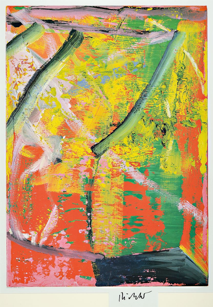 Gerhard Richter,geb. 1932, Farboffset auf glattem Papier, handsigniert, "Donaueschinger Musiktage 1983", aus 1993, Blattgröße 84 x 59.5 ...