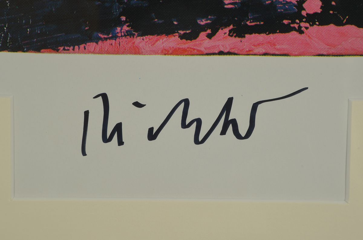 Detail a: Gerhard Richter,geb. 1932, Farboffset auf glattem Papier, handsigniert, "Donaueschinger Musiktage 1983", aus 1993, Blattgröße 84 x 59.5 ...