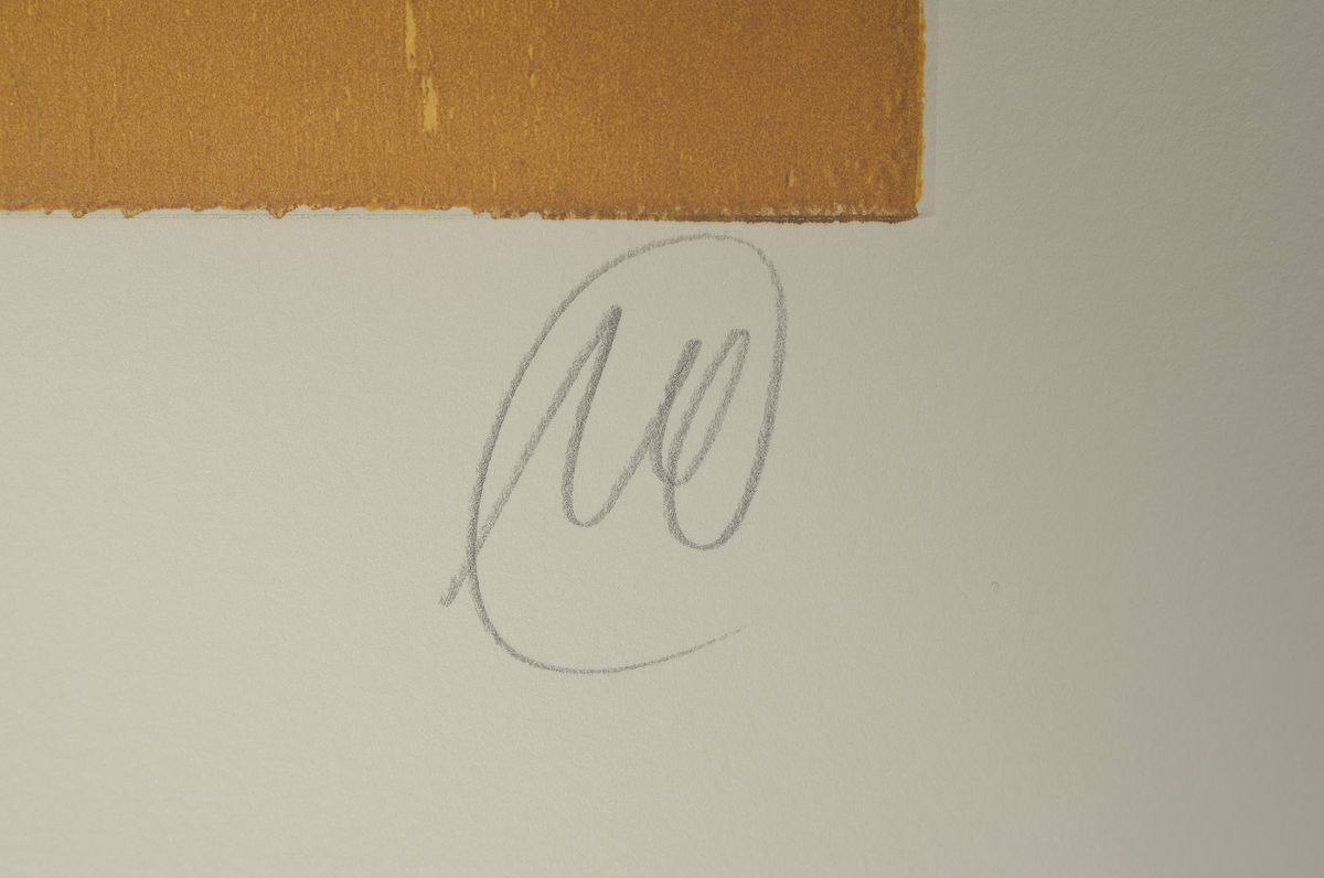 Detail a: Markus Lüpertz, geb. 1941 Zeitreise, Radierung und Holzschnitt auf dickem Velin, mit Wasserzeichen, 2008, Überlagerung zweier Drucktechniken, ...