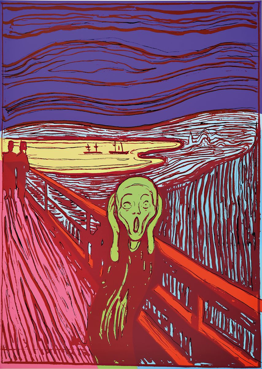 Andy Warhol, 1928-1987, Siebdruck auf Museumskarton, Titel: der Schrei, rückseitig num. 58/1.500, autorisierte Auflage der Sunday B. Morning mit ...