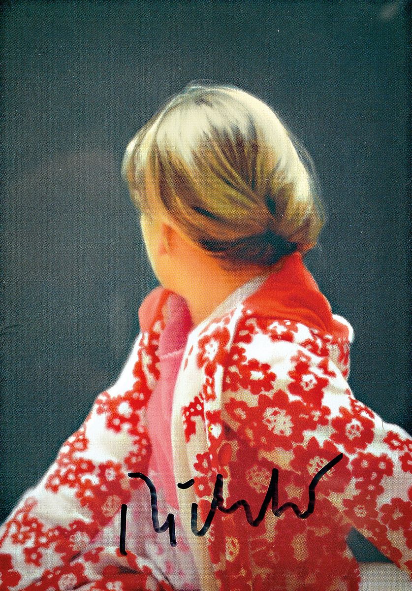 Gerhard Richter, geb. 1932, "Betty", Kunstpostkarte, handsign., zwischen doppelt Plexiglas gerahmt, ca. 14,5x10,5 cm, gesamt ca. 23,5x19 cm