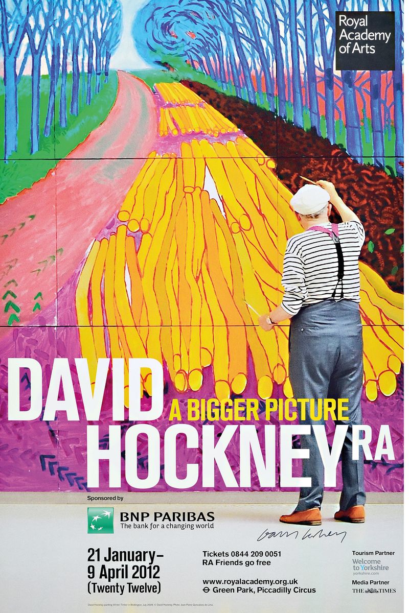 David Hockney, geb. 1937, "Winter Timber", Royal Academy of Arts, London 2012, Farboffset, handsign., ca. 76x50,5 cm