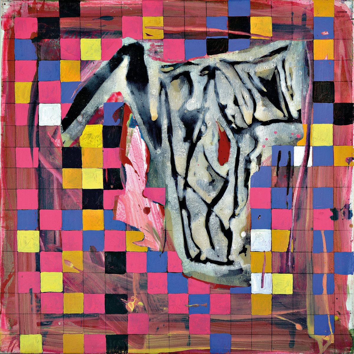 Ole Fischer, 1943-2005, Mischtechnik/Lwd, verso sign., und dat. Ole Fischer 2001, ca. 80x80 cm