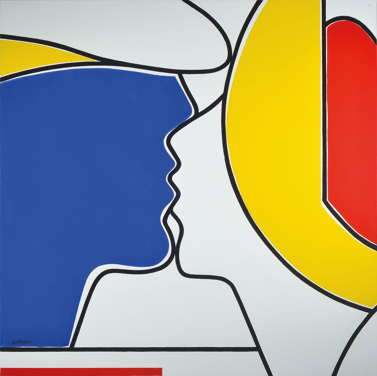 Ingrid Dickmann, geb. 1942, "Erotik-Quadrat,Diptychon ", Konvolut aus 2 Arbeiten, Acryl/Lwd, eins links unten, das andere seitlich mit ...