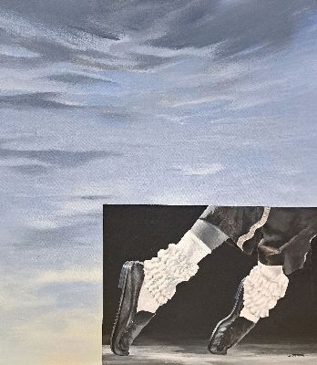 25866435k - Ingrid Dickmann, geb. 1942, ´Michael JacksonFüße´, Acryl/Lwd, re. u. sign. Dickmann, ...