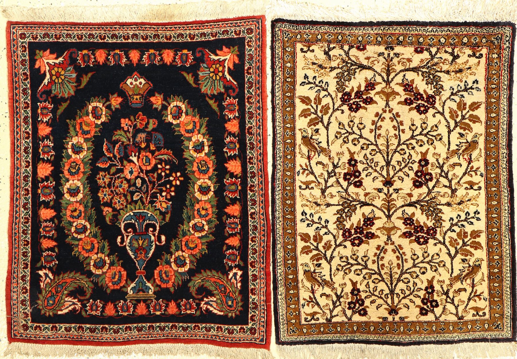 Konvolut Keschan und Ghom Seide,ca. 50 Jahre Keschan ca, 77 x 63 cm,Wolle auf Baumwolle. Ghom Seide ca, 77 x 58 cm,reiner Seide,EHZ: 2