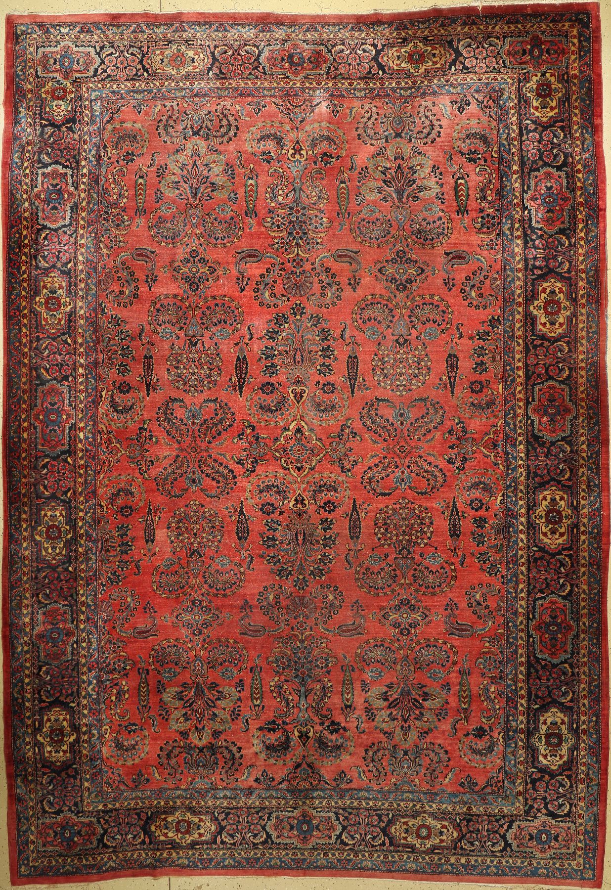 Us Re-Import Sarogh antik, Persien, um 1920, Wolle auf Baumwolle, ca. 460 x 320 cm, EHZ: 4-5