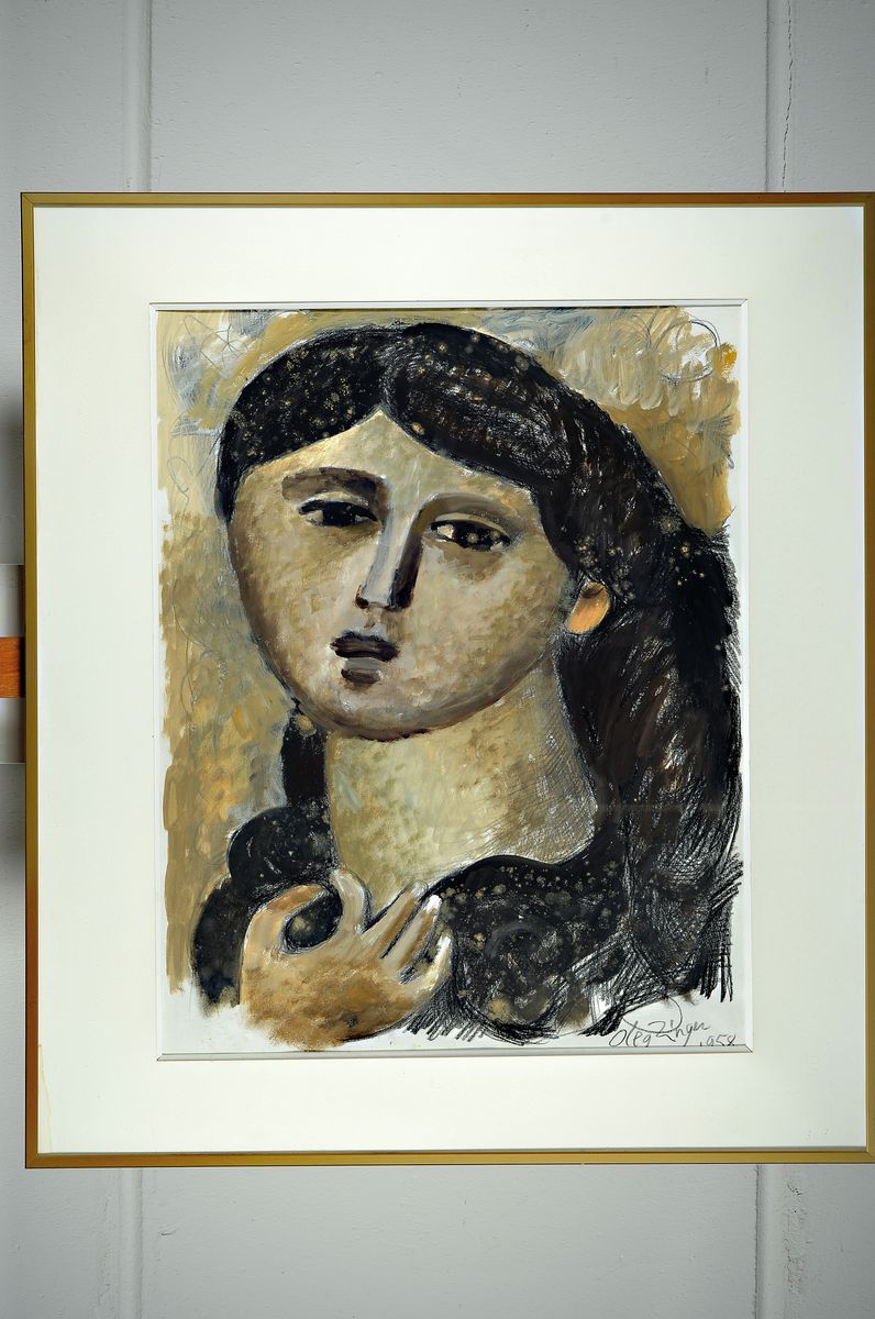 Detail l: Oleg Zinger, 1910 Moskau-1998 Nimes, zwei Frauenporträts, Gouachen auf Papier, beide signiert und dat. 1956 bzw. 1958, je ca. 63x48cm/92x72cm, ...