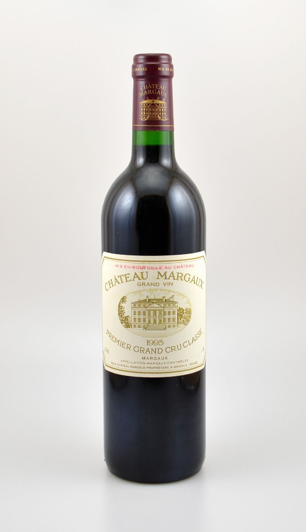 1 Flasche 1995 Chateau Margaux, Margaux, Premier Grand Cru Classe, ca. 75 cl, 12,5 % Vol., Füllstand: ca. into neck, hervorragender ...