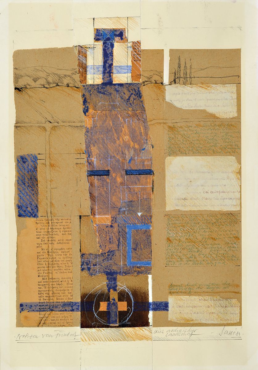 Hans Sasse , Konvolut aus 3 Collage Arbeiten , eins davon mit Rahmen, restliche ungerahmt, je sign., und unterschiedlich datiert, ca. 67X97 u. ...