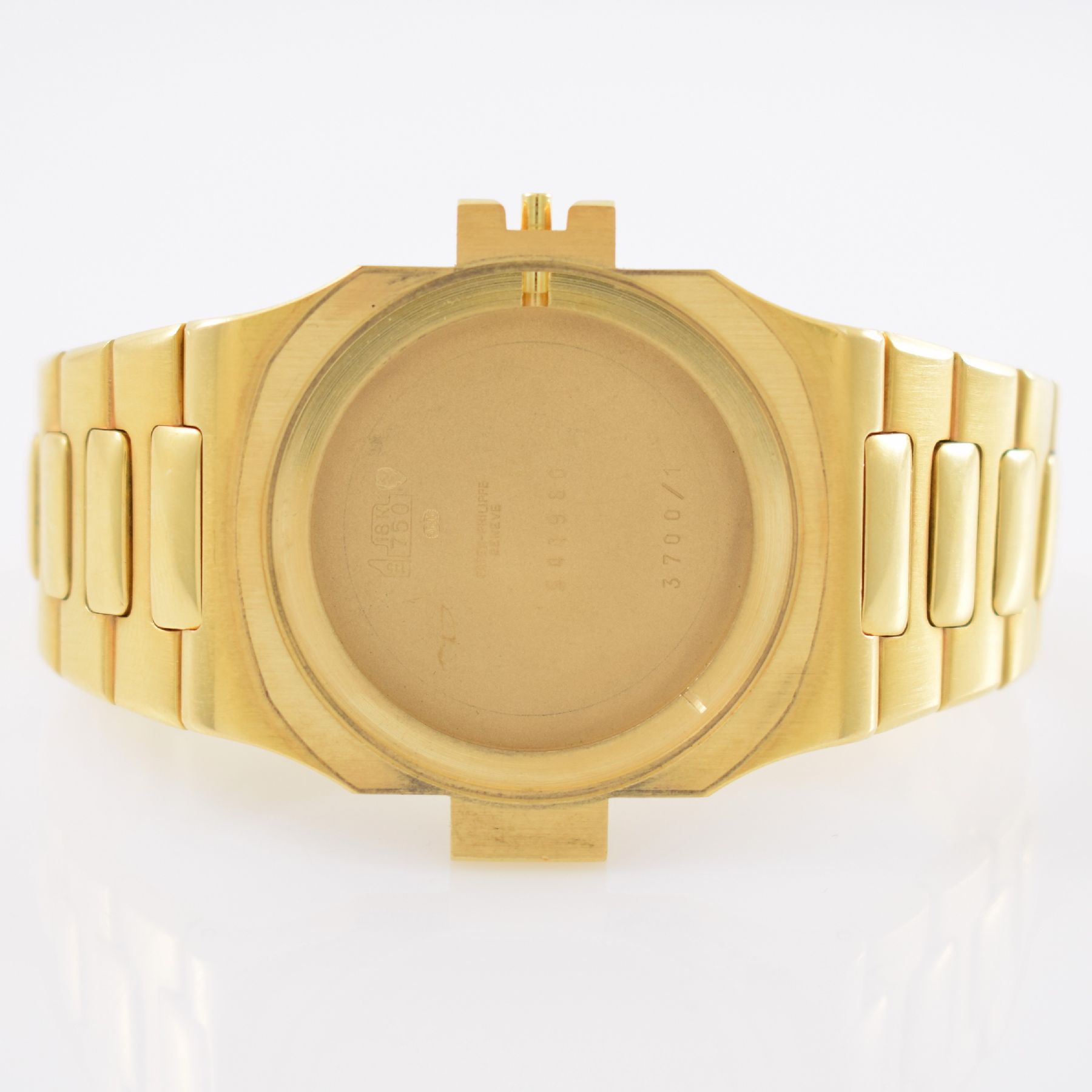 Detail g: PATEK PHILIPPE / GÜBELIN hochfeine & seltene Herrenarmbanduhr "Jumbo" Nautilus Ref. 3700/1 Design von Gerald Genta in GG 750/000 mit ...