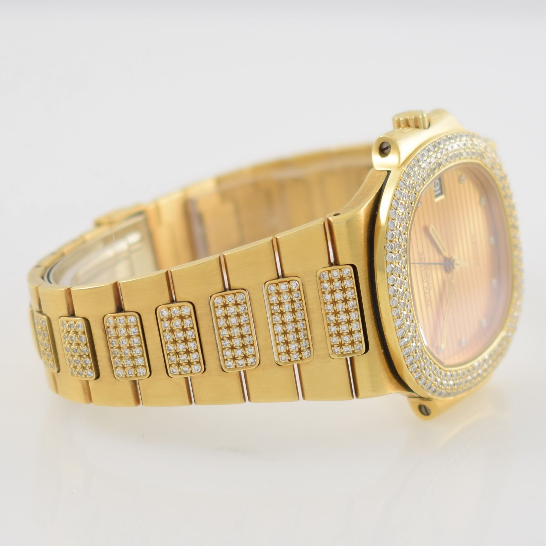 Detail c: PATEK PHILIPPE / ASPREY hochfeine Herrenarmbanduhr Modell Nautilus Design von Gerald Genta in GG 750/00 mit original Brillantbesatz, Automatik, ...
