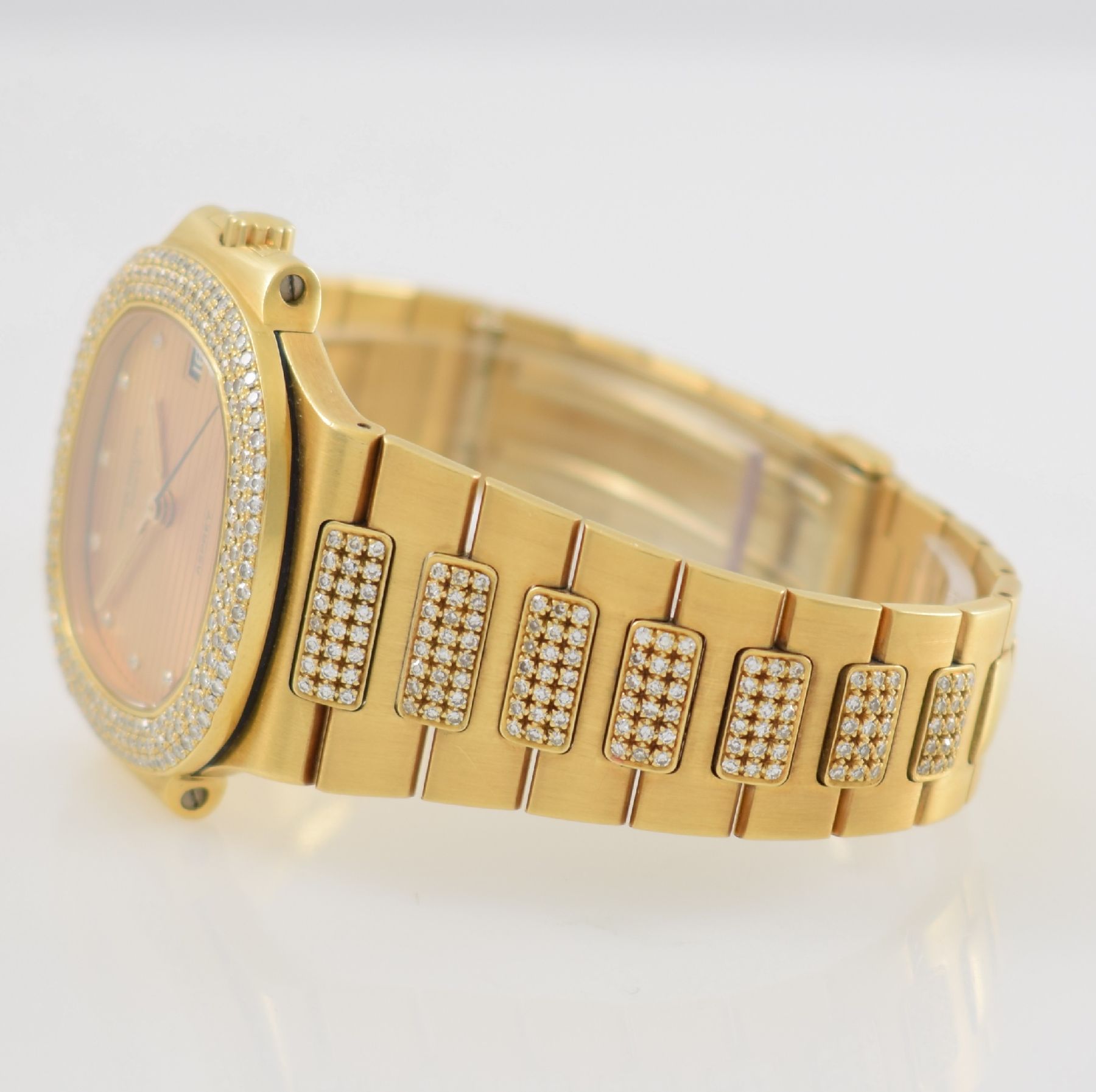 Detail d: PATEK PHILIPPE / ASPREY hochfeine Herrenarmbanduhr Modell Nautilus Design von Gerald Genta in GG 750/00 mit original Brillantbesatz, Automatik, ...