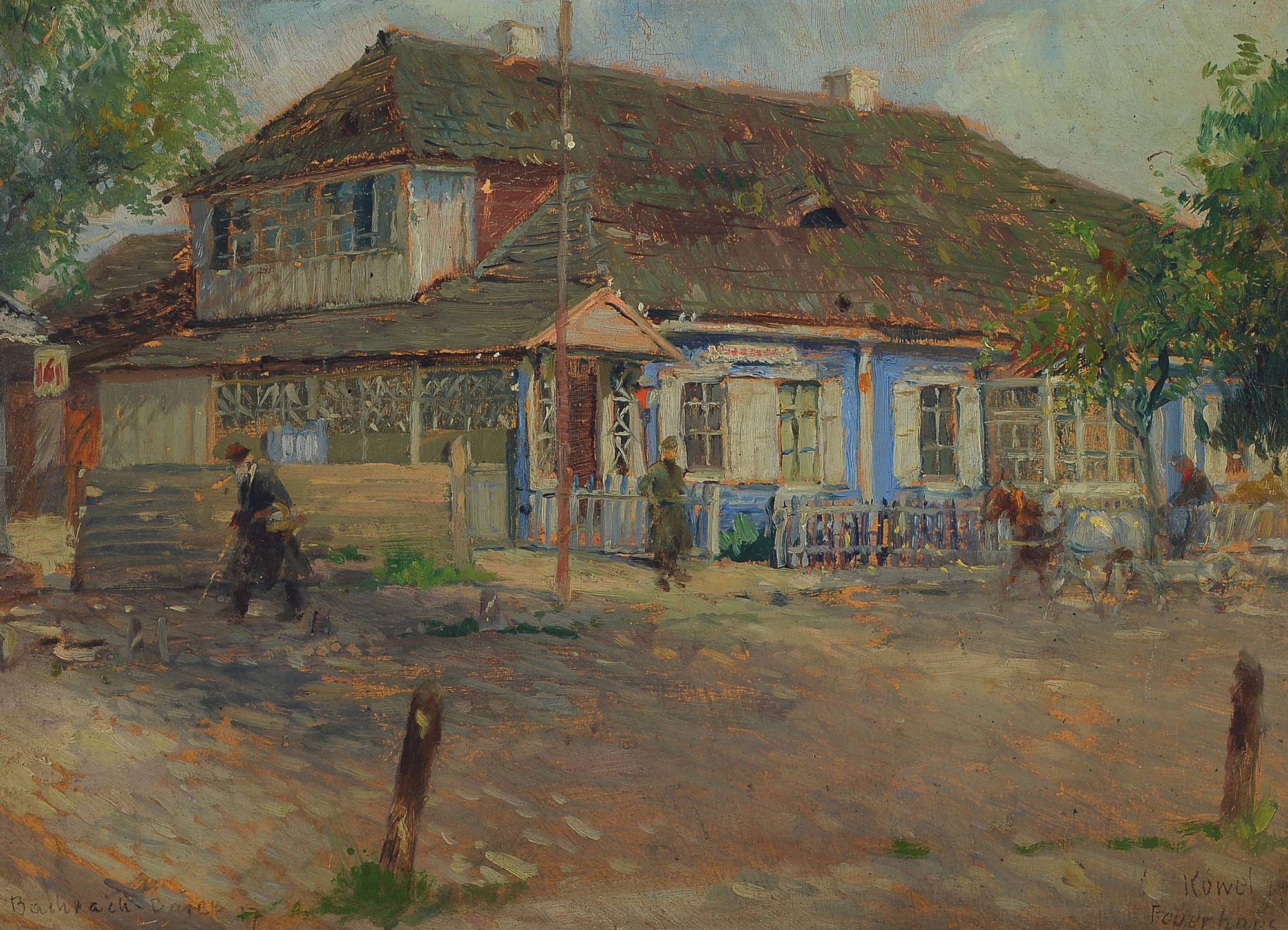 Emanuel Bachrach-Baree, 1863 Oderberg (Schlesien)-1943 München, verschiedene Ausstellungen in Berlin, Wien und München, hier: Haus im Kovel mit ...