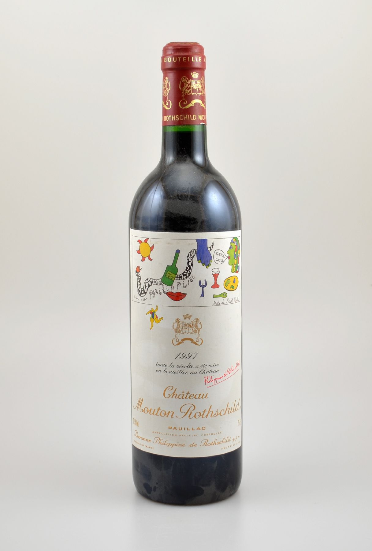 1 Flasche 1997 Chateau Mouton Rothschild, Pauillac, Premier Grand Cru Classe, 75 cl, 12,5 % Vol., Füllstand: into neck, sehr guter ...