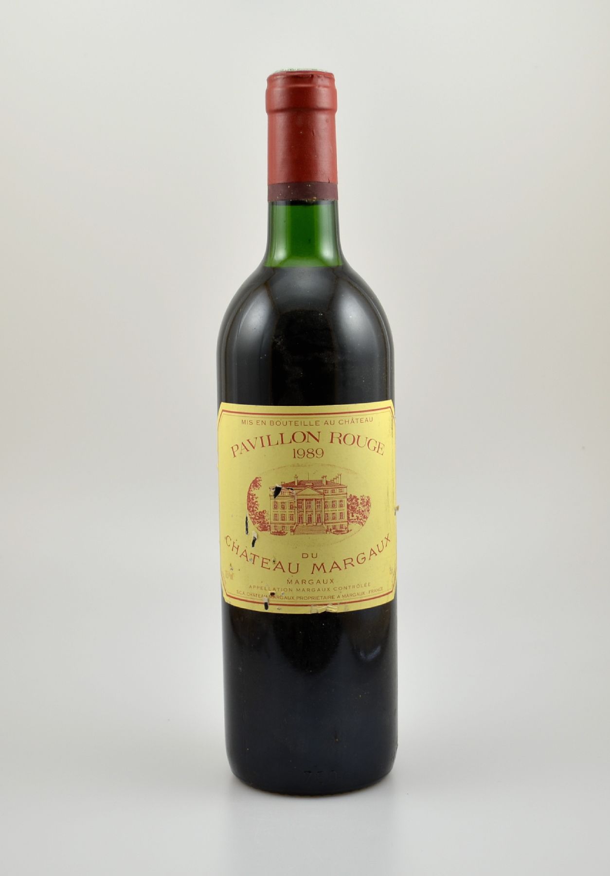 1 Flasche 1989 Chateau Pavillon Rouge du Chateau Margaux, Margaux, 2. Wein von Chateau Margaux, ca. 75 cl, 12,5 % Vol., Füllstand: ca. top shoulder, ...