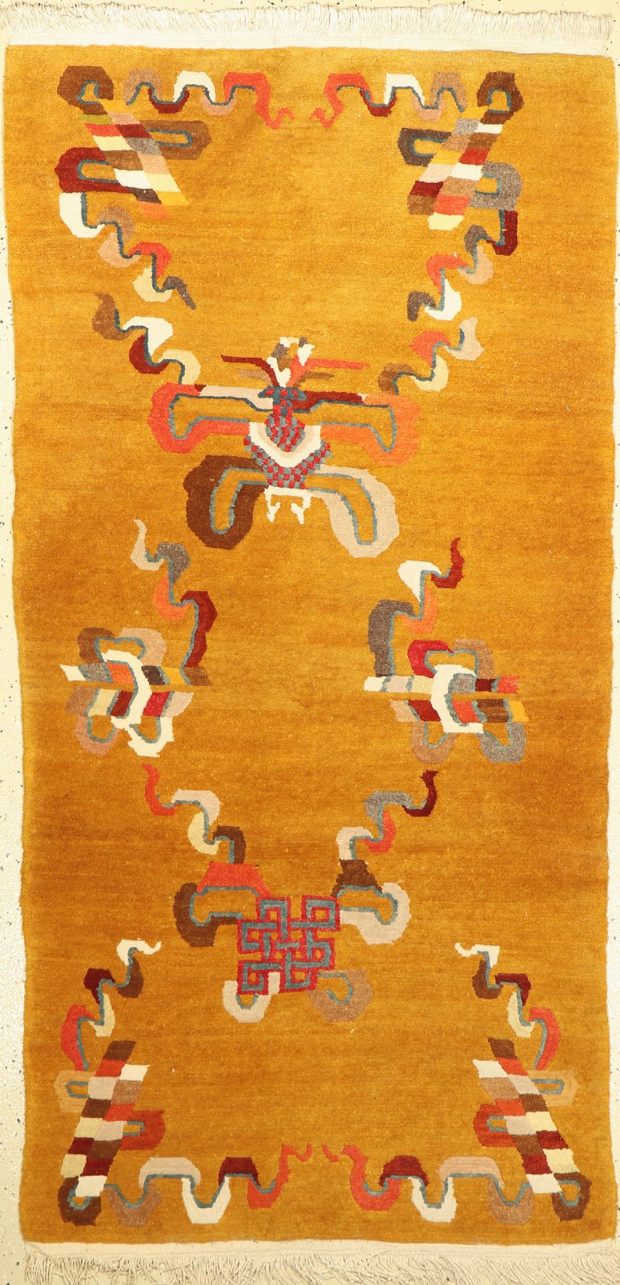 Tibet, ca. 40 Jahre, Wolle auf Baumwolle, ca. 185 x 95 cm, EHZ: 2-3