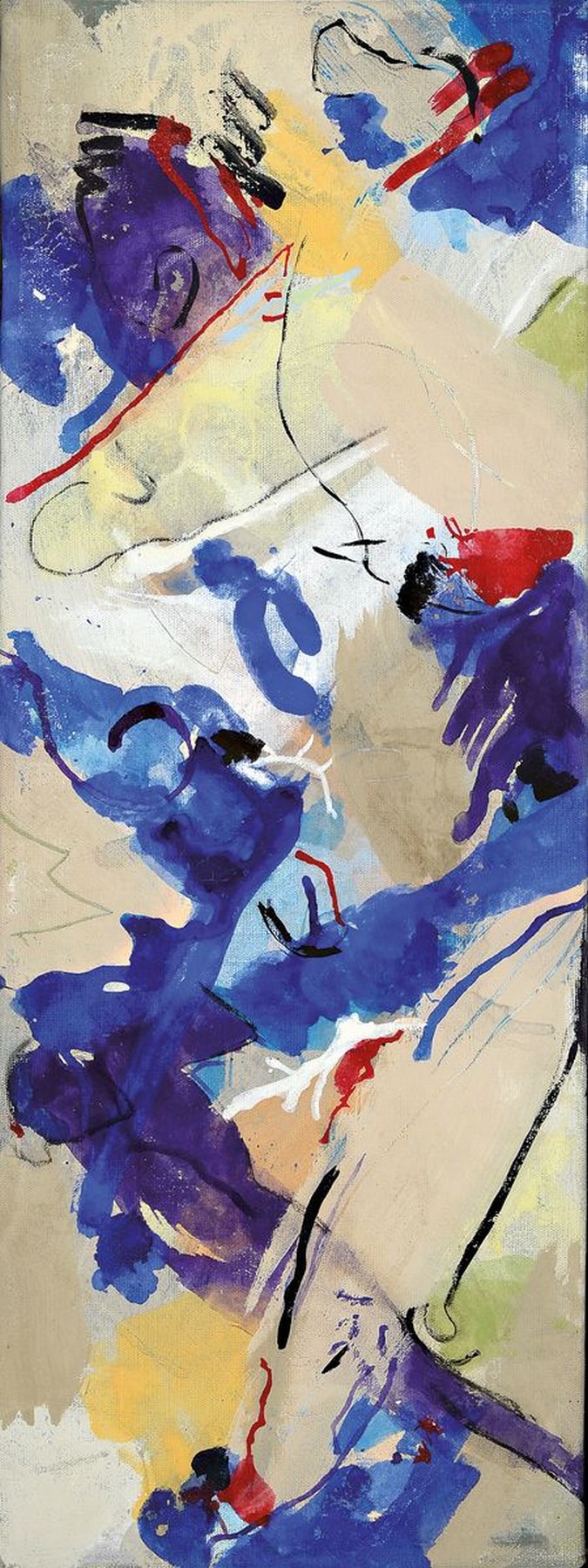 Emil Sorge geb. 1957 in Stolberg, ist ein deutscher Maler, "Verwandlung", Acryl/Lwd, verso sign., und betitelt, ca. 97x37 cm