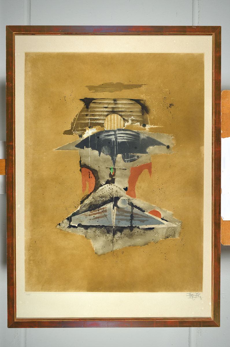 Detail k: Johnny Friedländer, 1912-1992, Farbradierung , handsign., num. 14/95, unter Glas gerahmt, ca. 96,5x69 cm