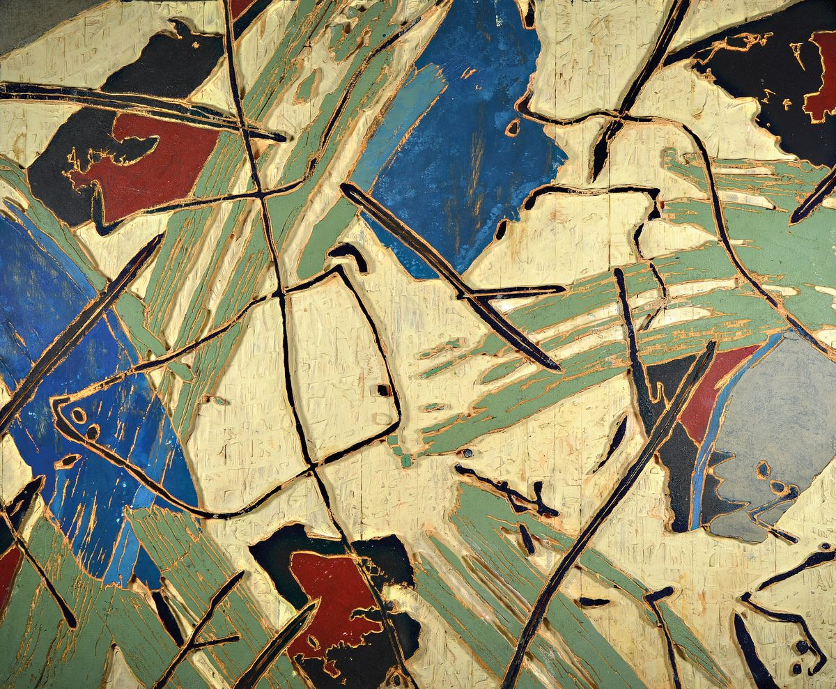 Emil Sorge, geb. 1957, ist ein deutscher Maler, "Lima" , triptychon, 2-Teilig, je ca. 124x100 cm