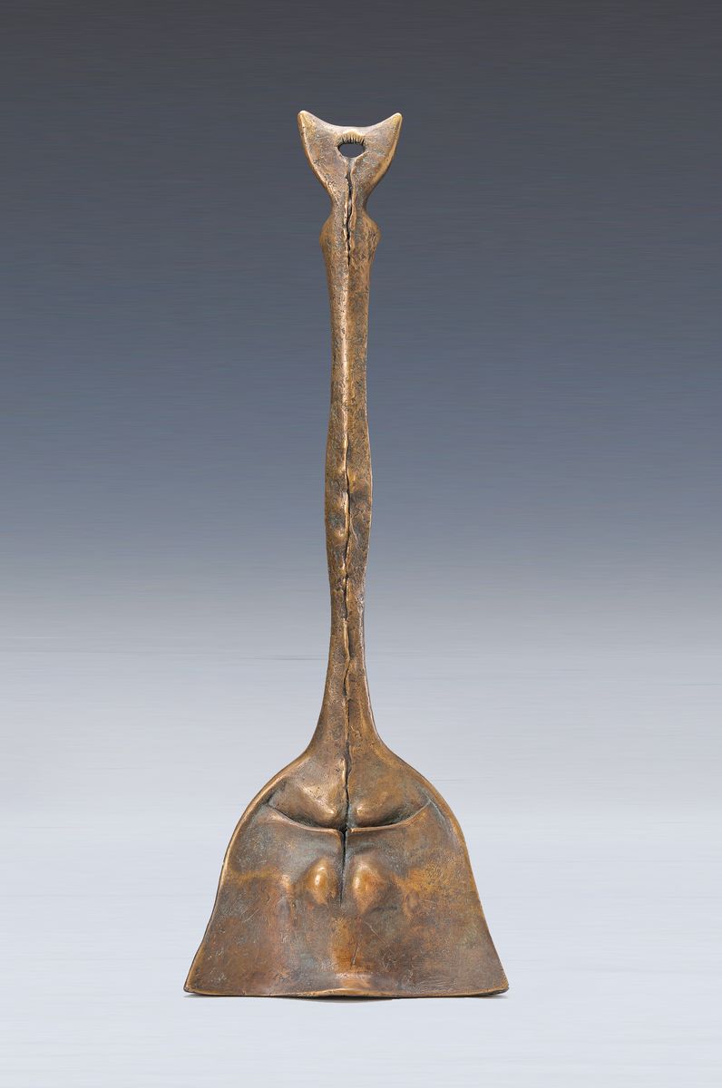 Karl-Heinz Deutsch, geb. 1940 Karlsruhe, Bronzeskulptur, erotische Frauenfigur, Signiert, H. ca. 59cm