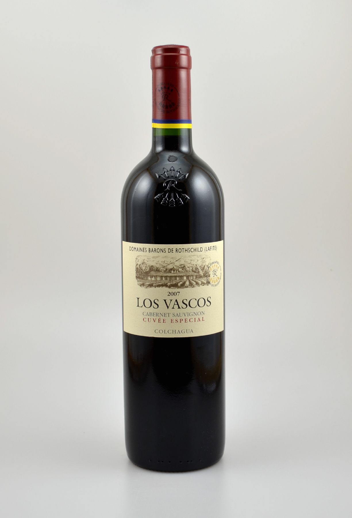 3 Flaschen 2007 Los Vascos Domaines Barons de Rothschild (Lafite), Cabernet Sauvignon, Colchagua Valley, Chile, je 75 cl, 13,5 % Vol., Füllstände: ...