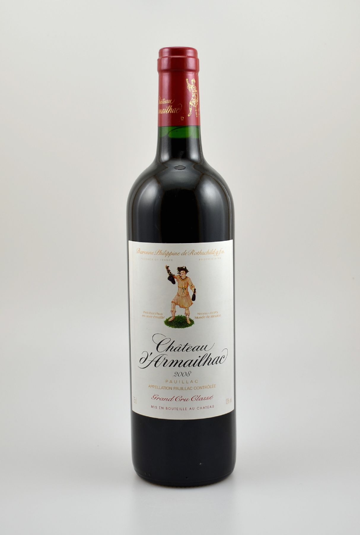 6 Flaschen 2008 Baron Philippe de Rothschild Chateau d'Armailhac, Pauillac, Grand Cru Classe, je 75 cl, 13 % Vol., Füllstände: je into neck, ...