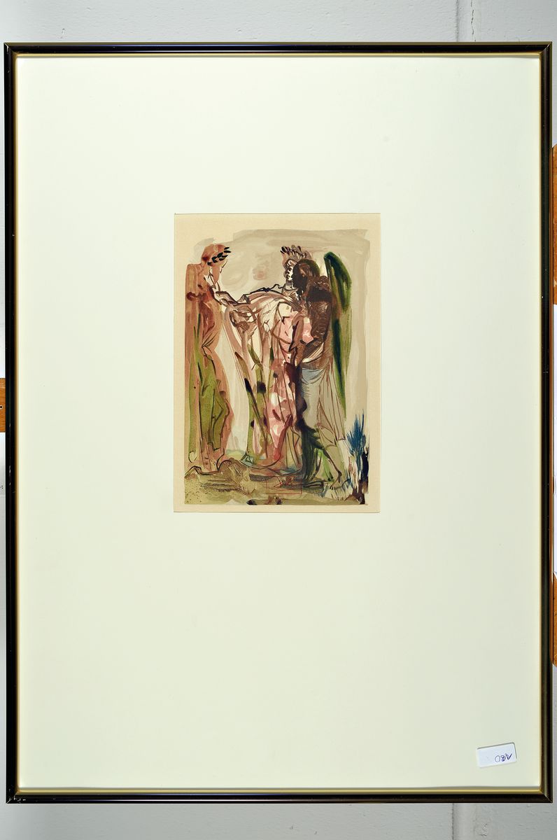 Detail k: Salvador Dali, 1904-1989, Holzstich aus der Göttlichen Komödie, in der Platte signiert, ca. 28 x 18 cm, PP., unter Glas, Rahmen