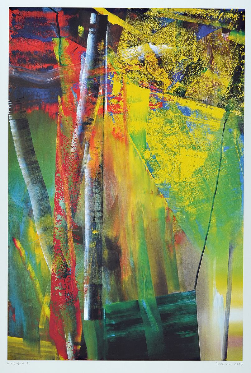 Gerhard Richter, geb. 1932, Victoria I, Farboffset auf Karton, drucksigniert, Hrsg. Achenbach Art Edition Düsseldorf, 2003, unter Glas gerahmt, ...