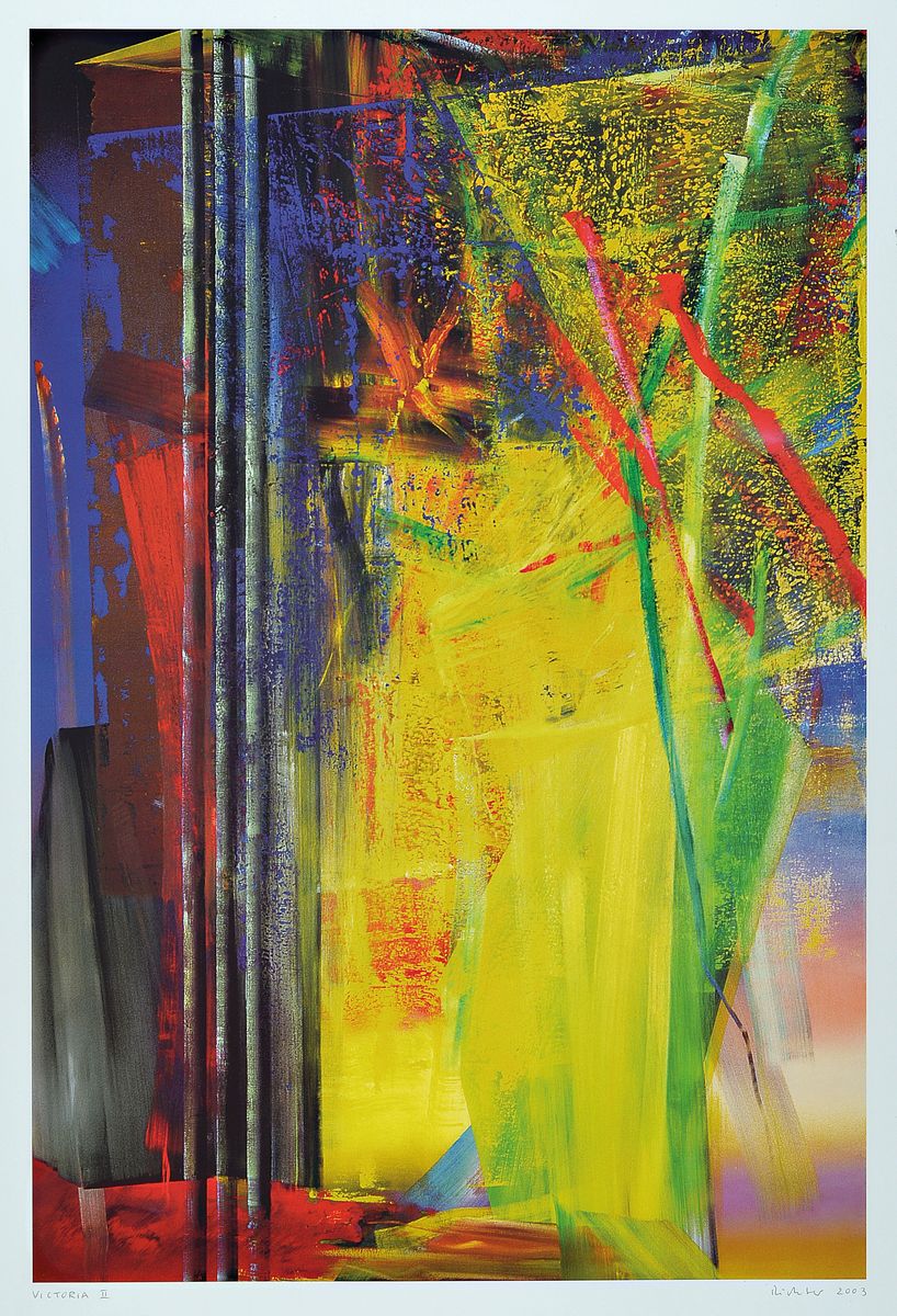 Gerhard Richter, geb. 1932, Victoria II, Farboffset auf Karton, drucksigniert, Hrsg. Achenbach Art Edition Düsseldorf, 2003, unter Glas gerahmt, ...