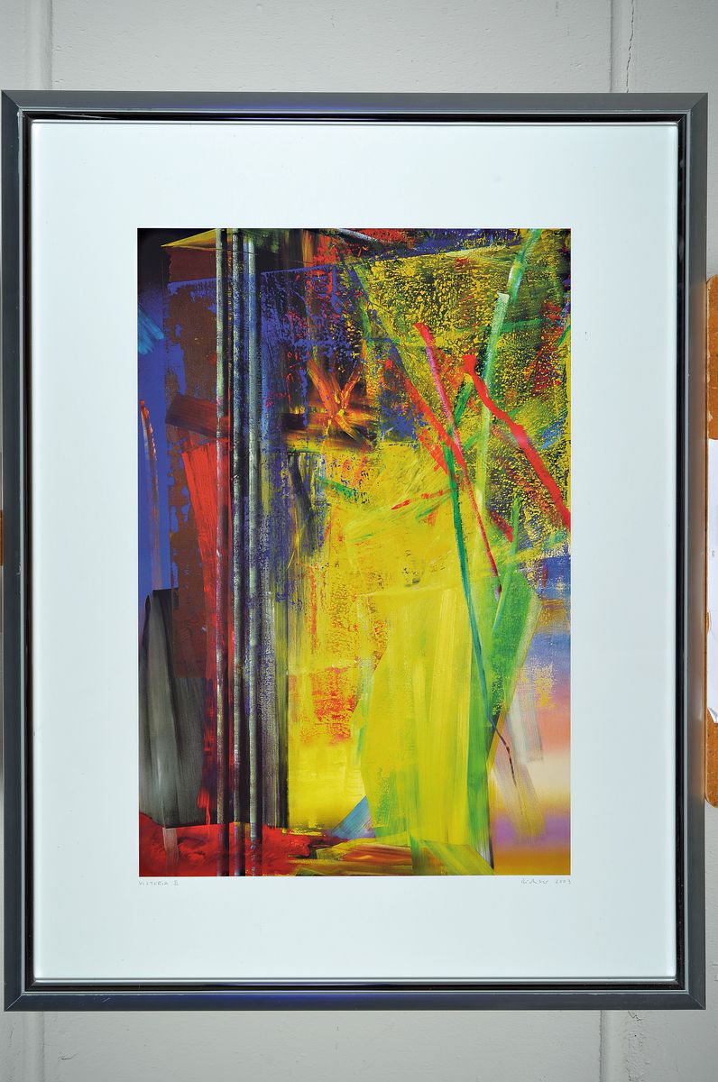Detail k: Gerhard Richter, geb. 1932, Victoria II, Farboffset auf Karton, drucksigniert, Hrsg. Achenbach Art Edition Düsseldorf, 2003, unter Glas gerahmt, ...