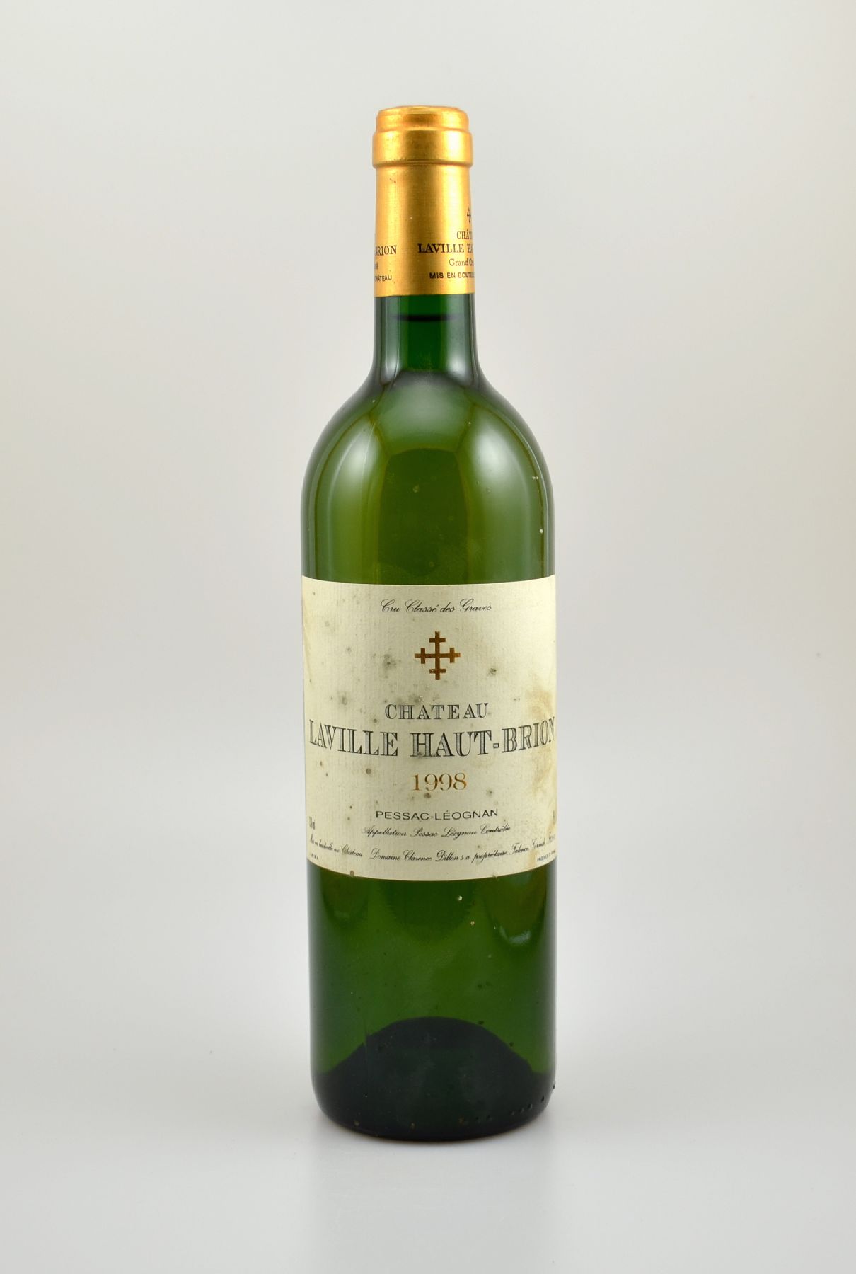 1 Flasche 1998 Chateau Laville Haut-Brion Blanc, Pessac-Leognan, 75 cl, 13 % Vol., Füllstand: into neck, Etikett l. beschmutzt, unverkostet, 95 ...