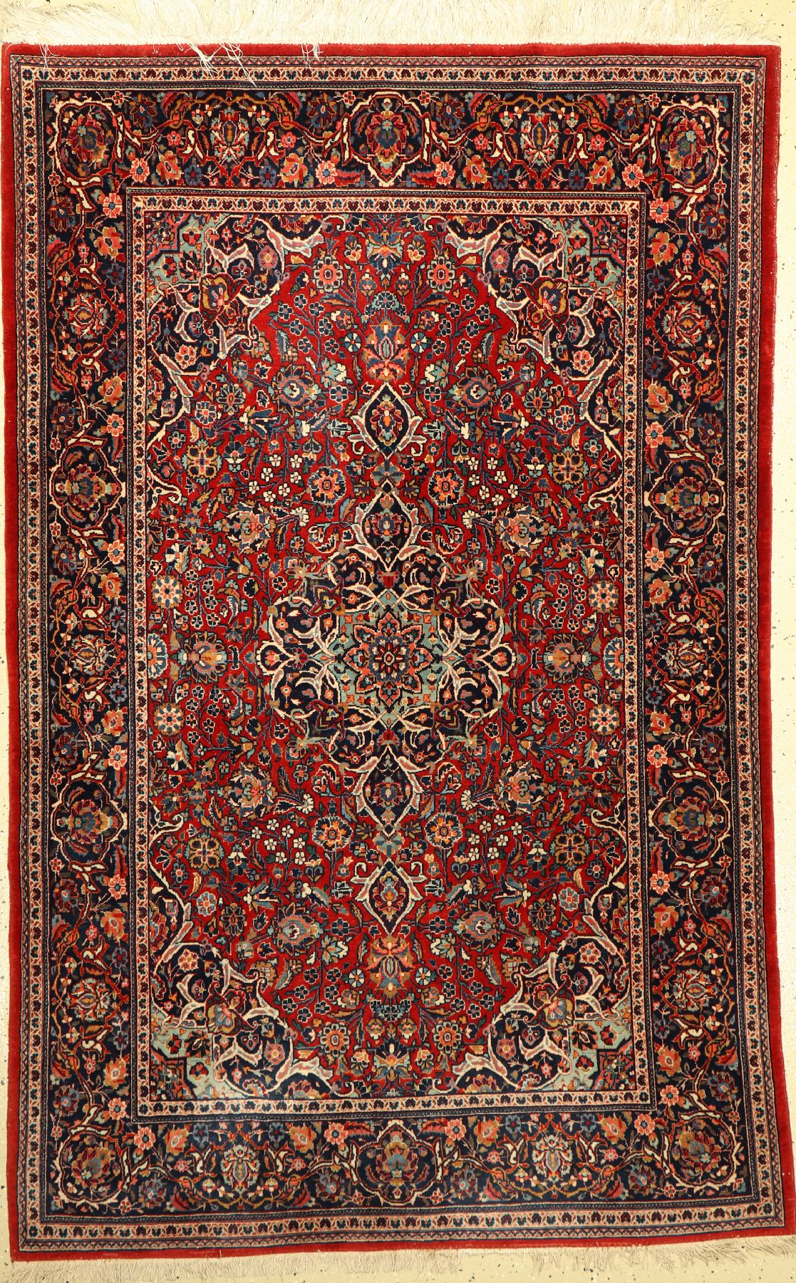 Keschan Kork alt, Persien, ca. 60 Jahre, Korkwolle, ca. 209 x 133 cm, EHZ: 2-3