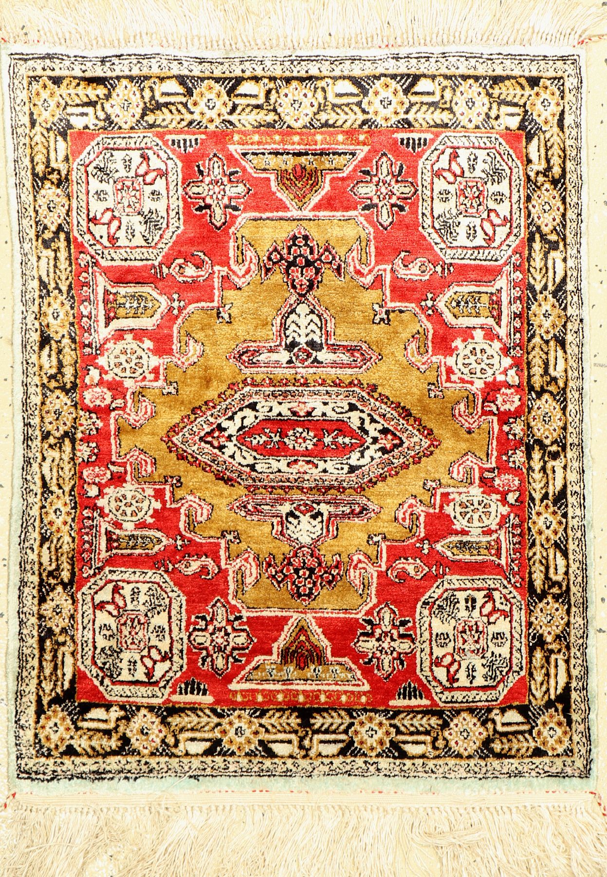 Seiden Ghom alt, Persien, ca. 40 Jahre, reine Naturseide, ca. 70 x 54 cm, EHZ: 2