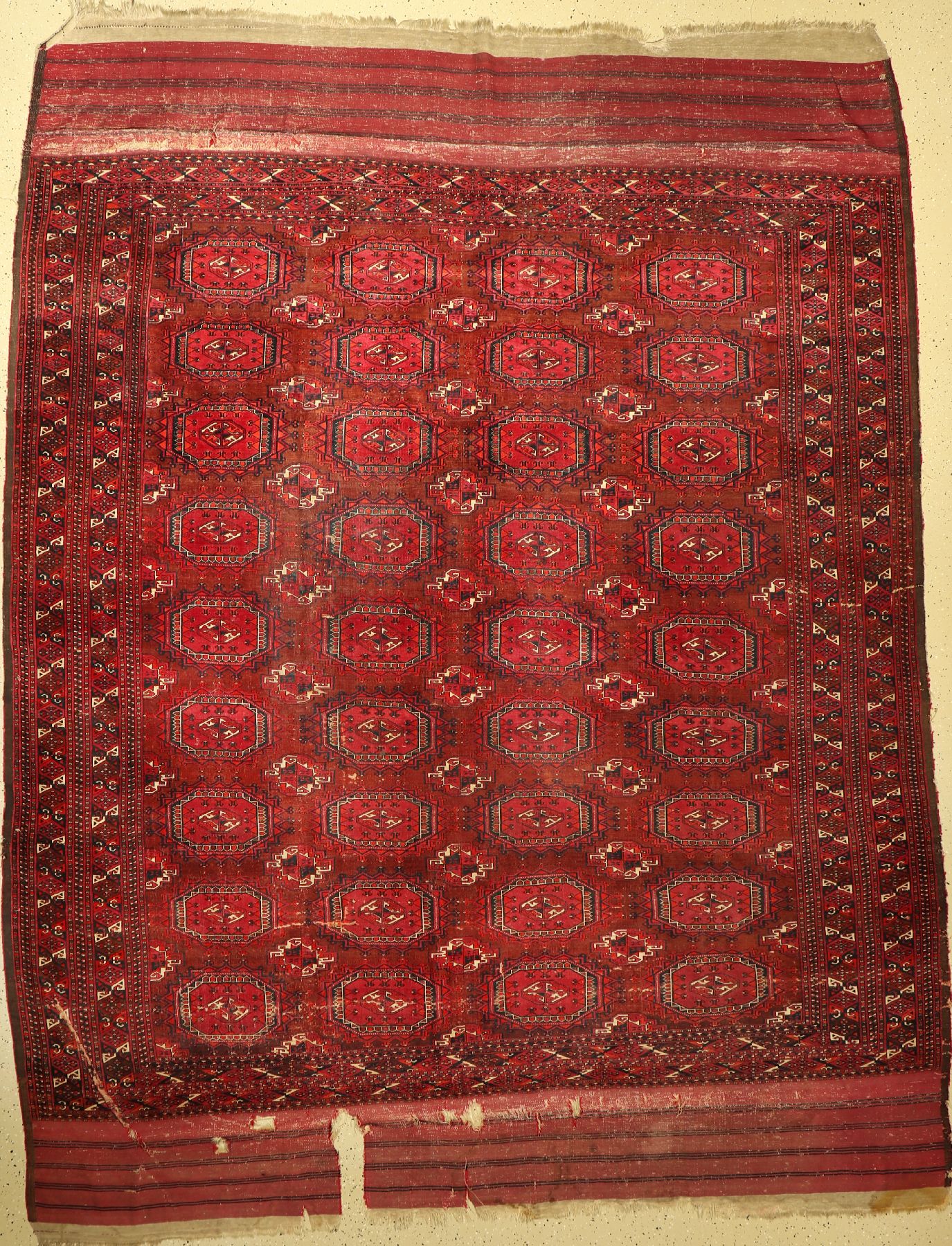 Saryk Hauptteppich antik, Turkmenistan, Ende 19.Jhd., Wolle auf Wolle, ca. 340 x 262 cm, EHZ: 4-5