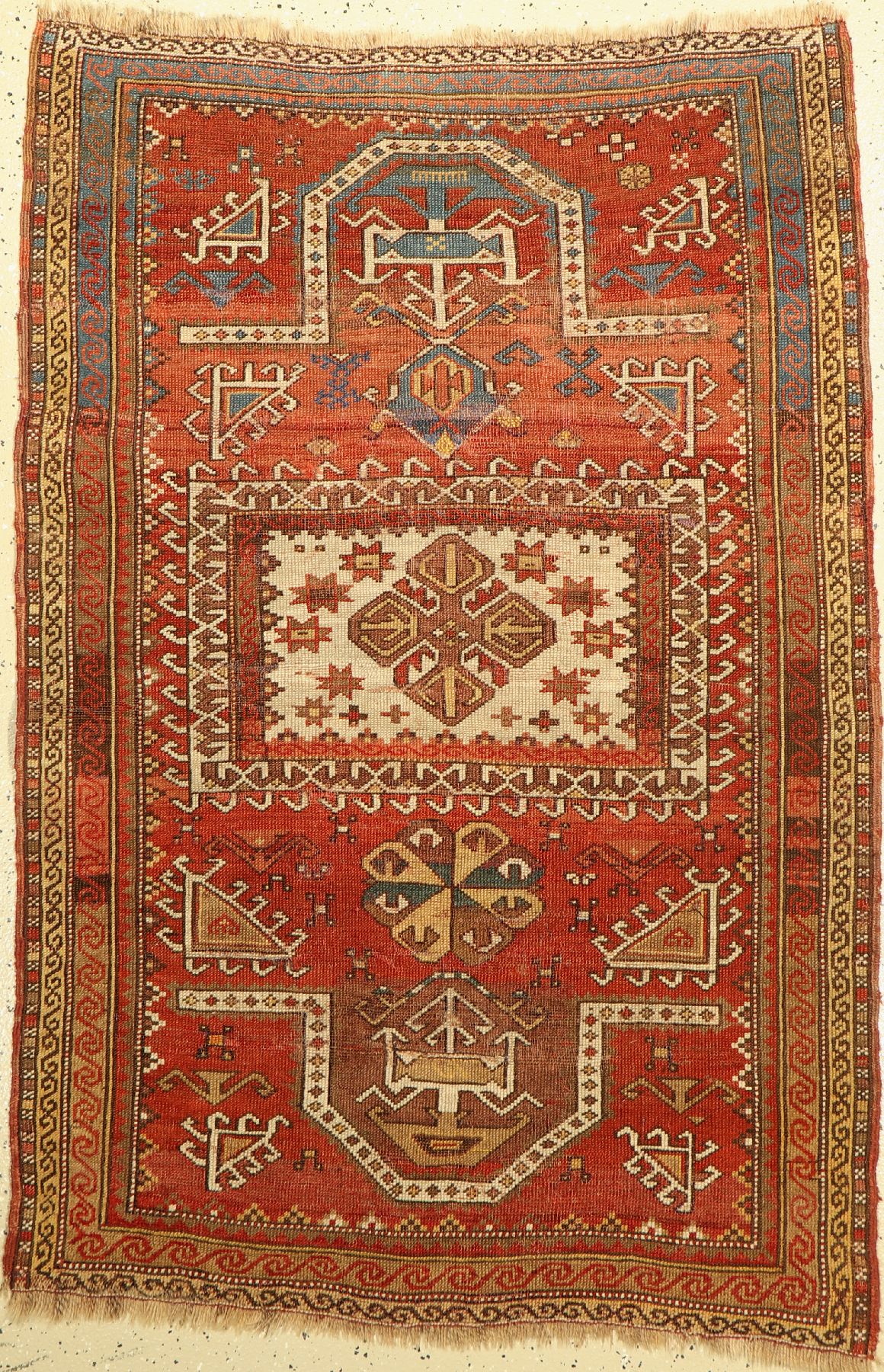 Fachralo Gebetsteppich alt, Kaukasus, um 1900, Wolle auf Wolle, ca. 158 x 100 cm, EHZ: 4