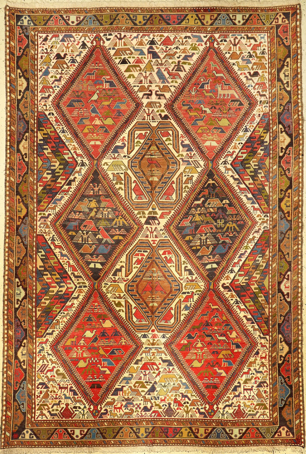 Sumakh alt, Rußland, ca. 50 Jahre, Wolle auf Wolle, ca. 288 x 195 cm, EHZ: 2