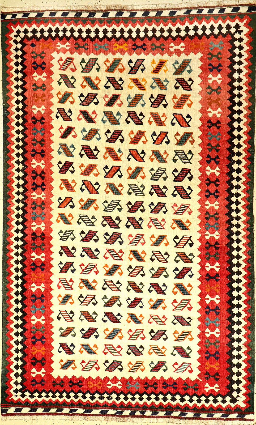 Gashgai Kelim alt, Persien, ca. 50 Jahre, Wolle auf Wolle, ca. 261 x 161 cm, EHZ: 2