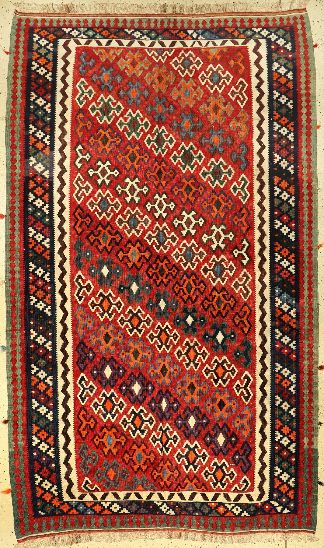 Gashgai Kelim alt, Persien, ca. 60 Jahre, Wolle auf Wolle, ca. 280 x 170 cm, EHZ: 2