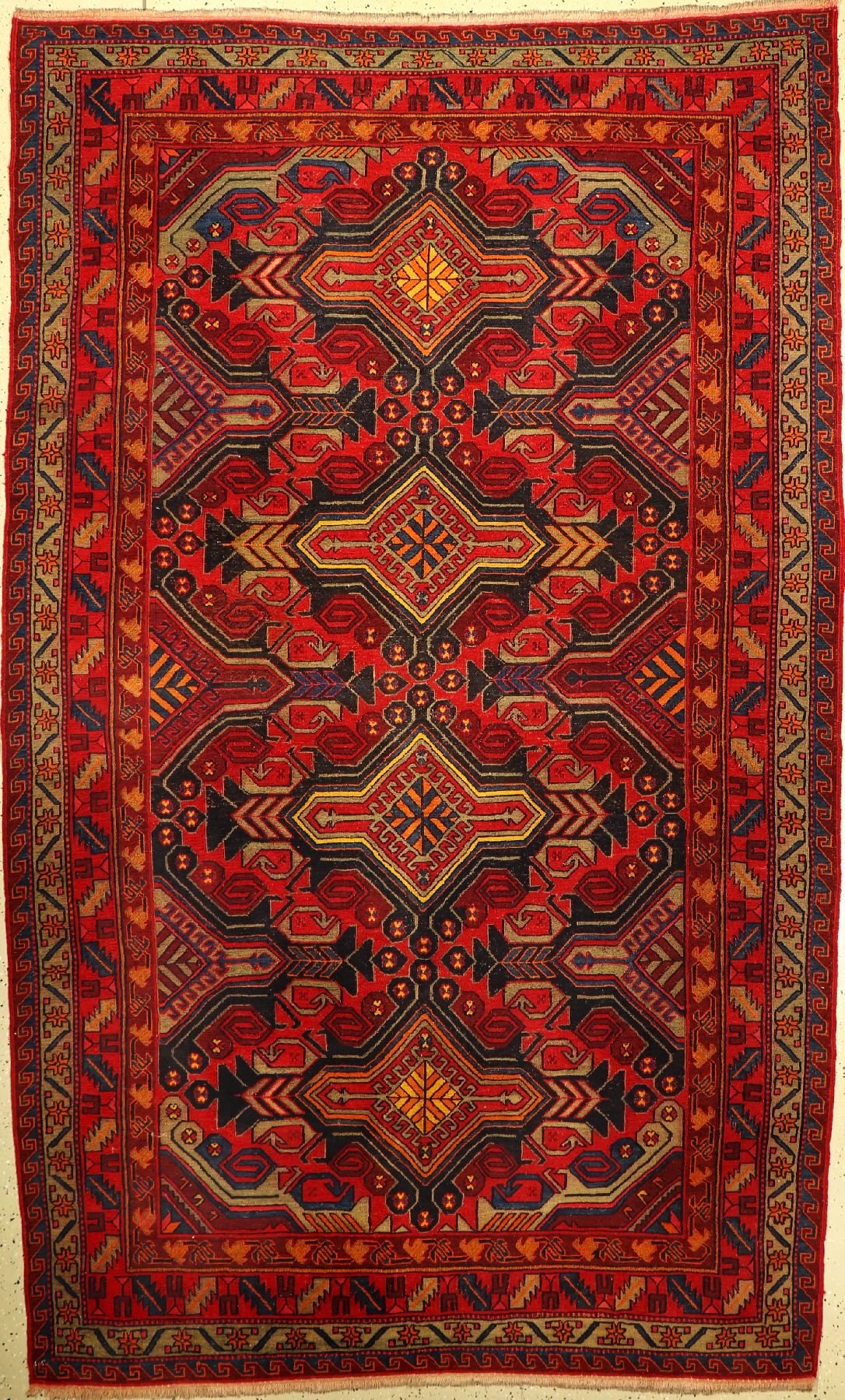 Sumakh alt, Kaukasus/Russland, ca. 50 Jahre, Wolle auf Wolle, ca. 280 x 174 cm, EHZ:2-3