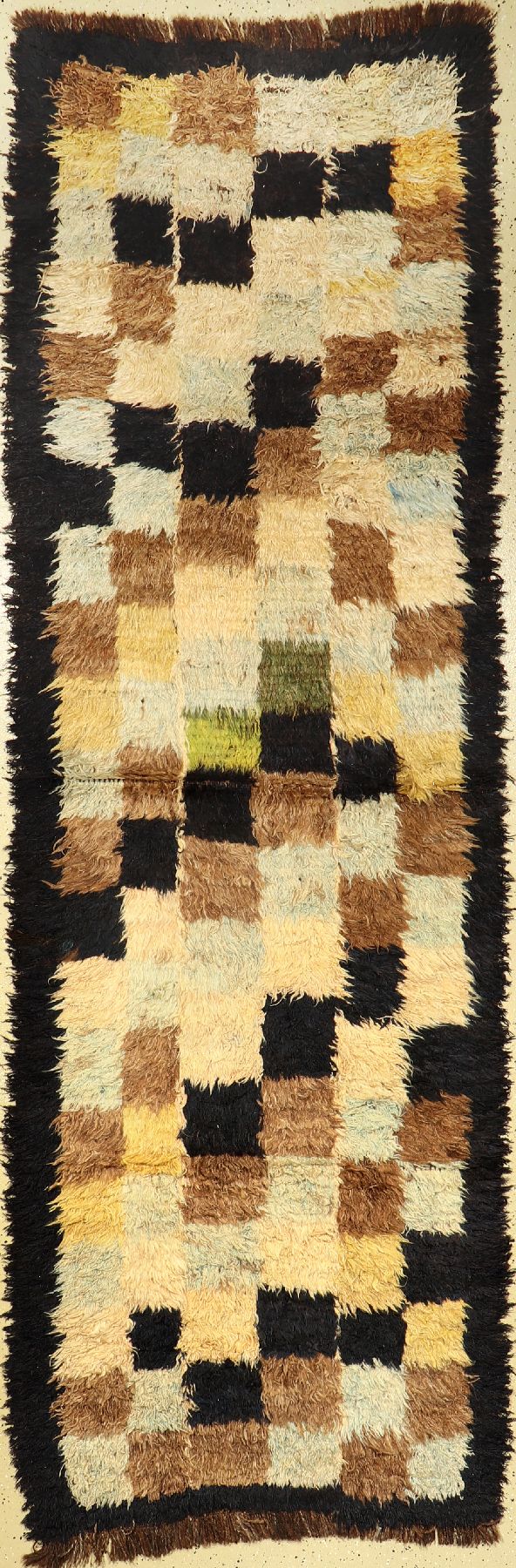 Tülü alt, Türkei, ca. 60 Jahre, Wolle auf Wolle, ca. 315 x 104 cm, seltenes Format, zottiger Flor, EHZ: 2-3