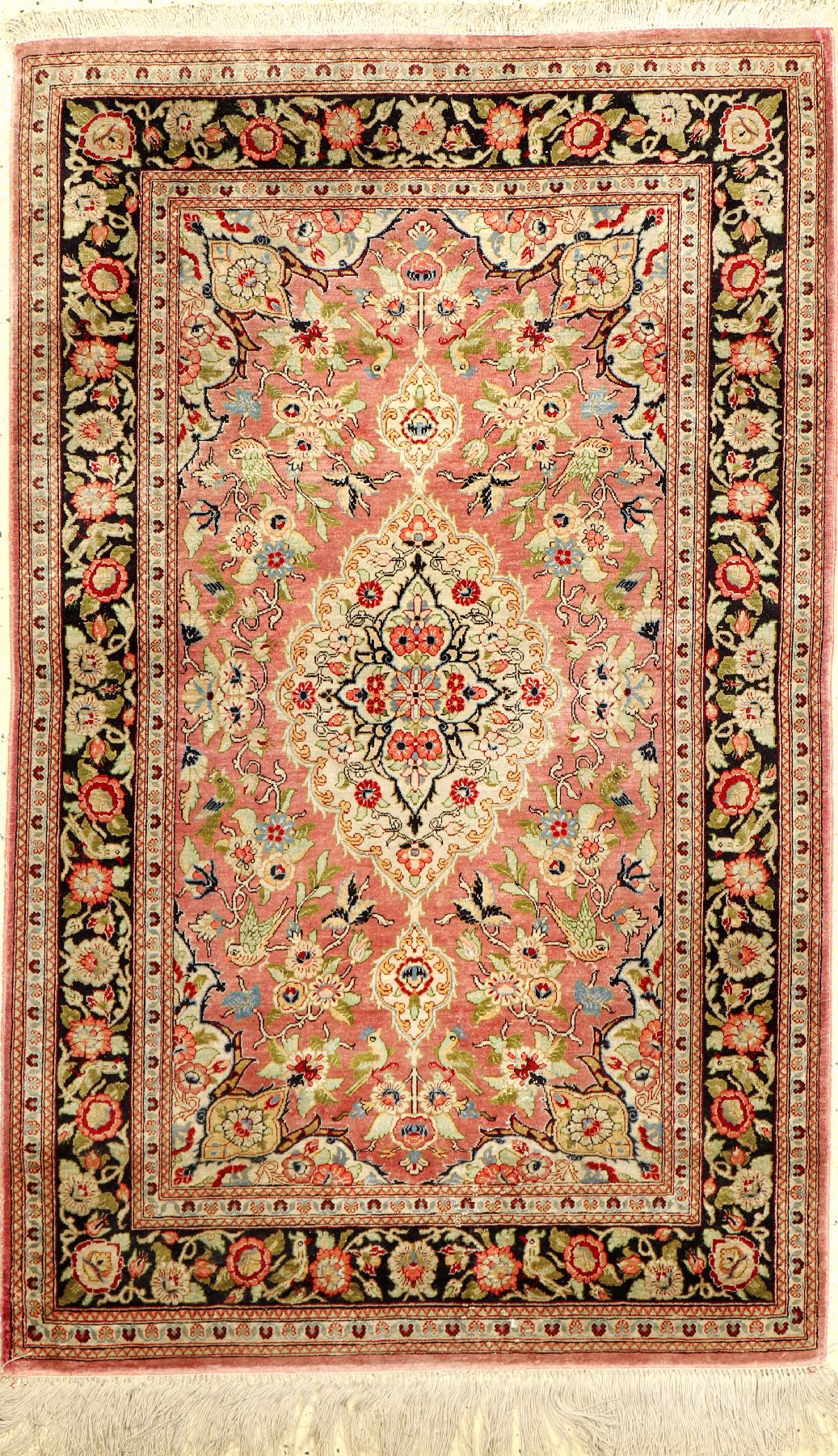 Seiden Ghom, Persien, ca. 30 Jahre, reine Naturseide, ca. 123 x 80 cm, EHZ: 3 (reinigungsbed.)