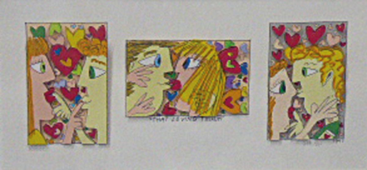 James Rizzi, 1930-2011, That loving Touch, 3D-Konstruktion, handsign., num. 263/350, dat. 1997, unter Glas gerahmt , gesamt ca. 41x51 cm