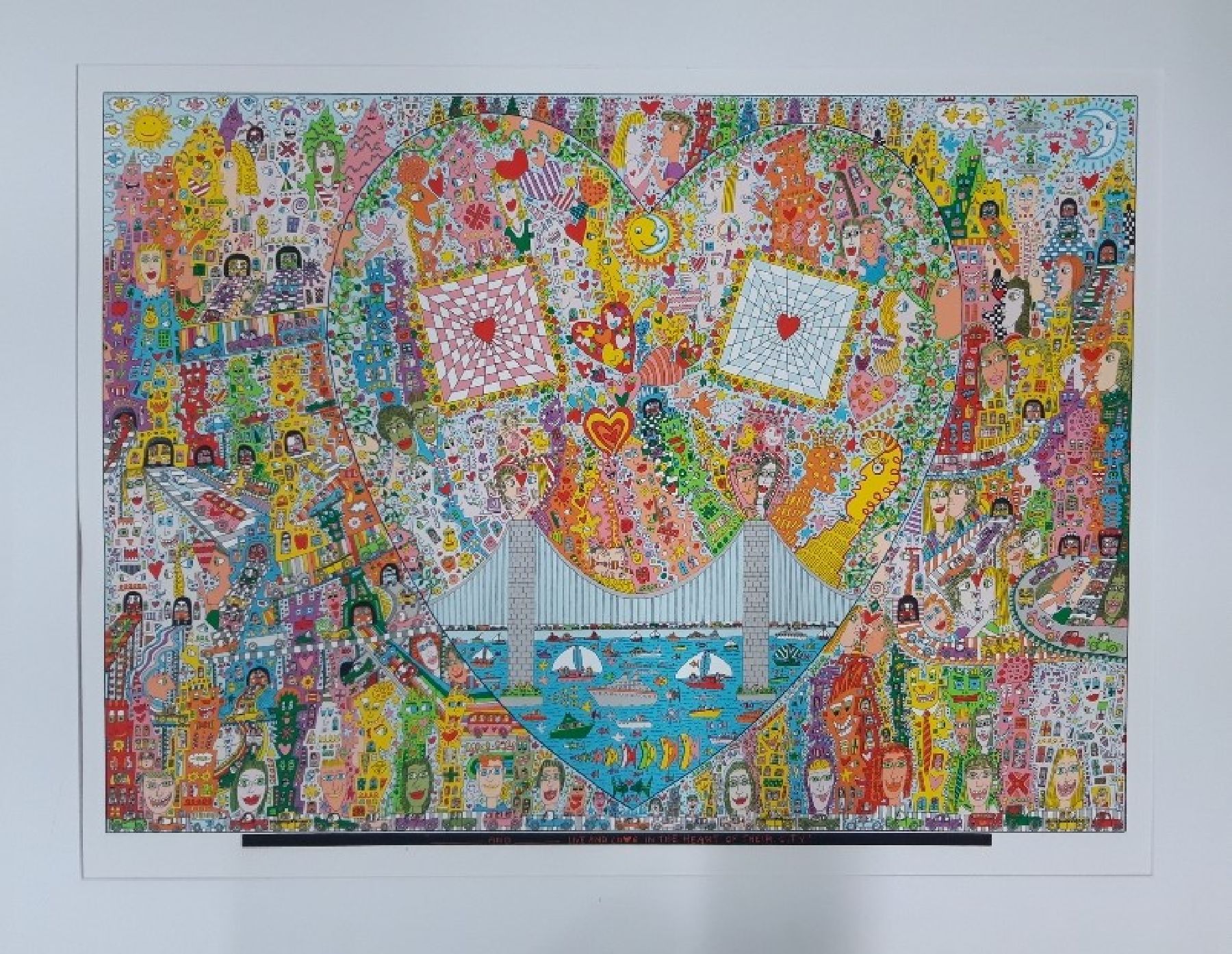 James Rizzi, 1930-2011, And.. Live and Love in the heart of the City, Lithografie, ca. 112x90 cm