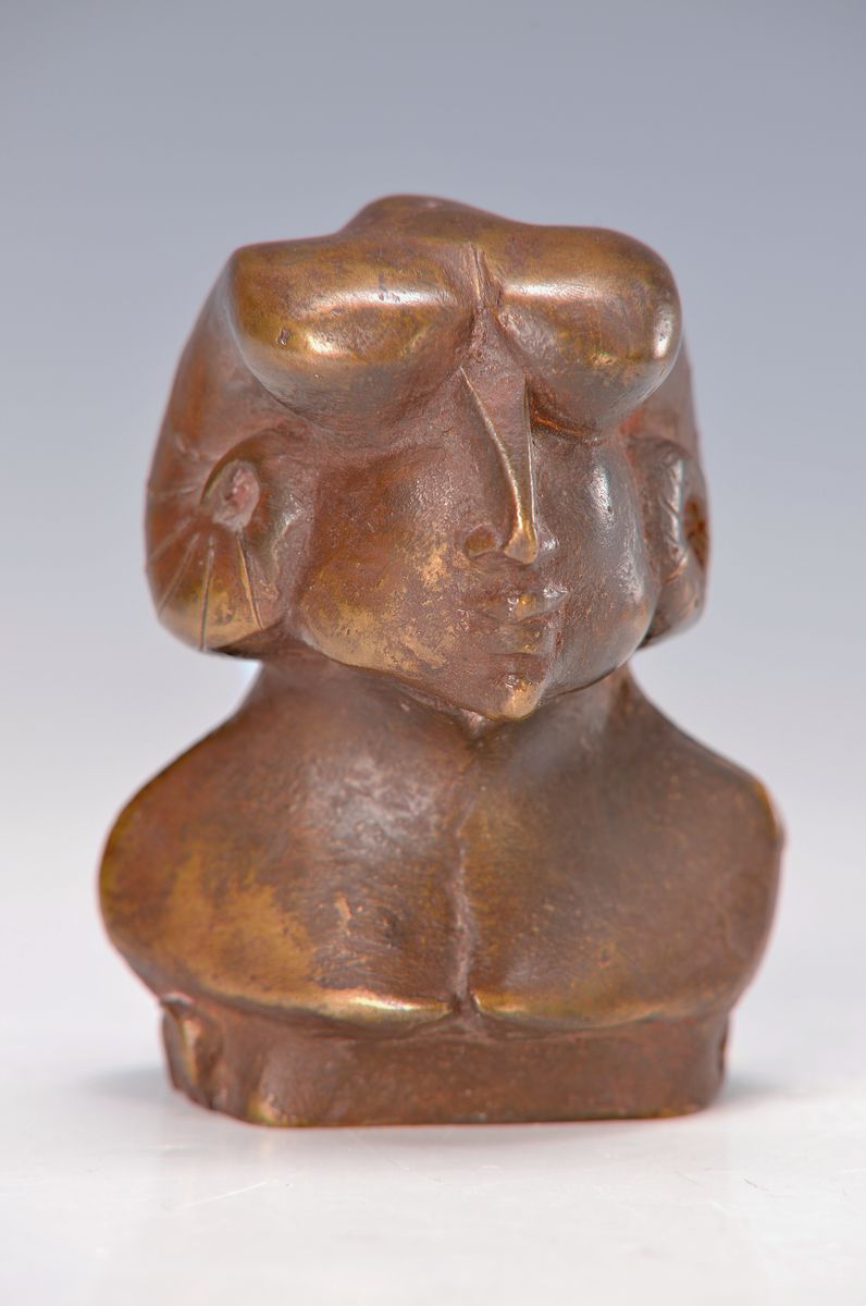 Gernot Rumpf, geb. 1941 Kaiserslautern, Kopfbüste, Gießerstempel, monogramm., H. 9 cm