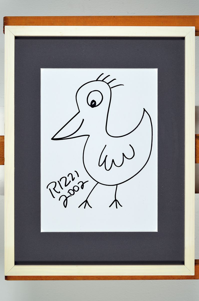 Detail k: James Rizzi, 1930-2011, Filzstiftzeichnung, handsign., dat. 2002, unter Glas gerahmt, PP, gesamt ca. 43x32,5 cm